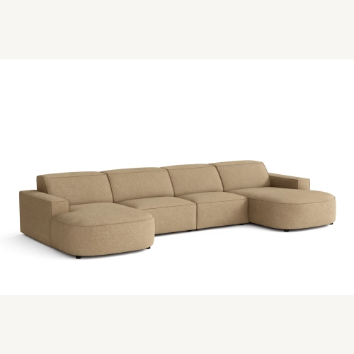 Olio Nobile Nowoczesna sofa w kształcie litery U Tkanina Raven 34